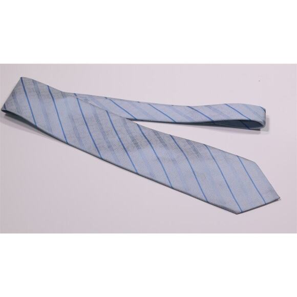 Louis Vuitton Men's Light Blue Striped Silk Necktie Tie - Picture 2 of 7
